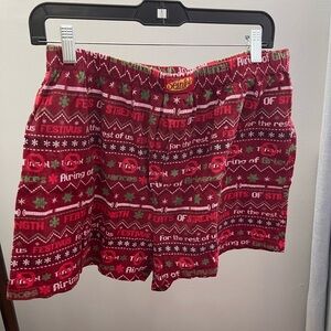 Seinfeld Festive Red Pajama Shorts